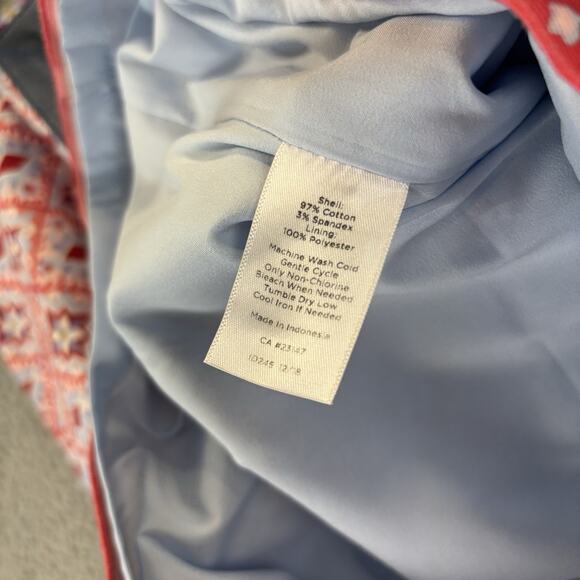 Talbots Canvas A-Line Skirt 14 Red Cotton Blend Above Knee Mediterranean Tile - Picture 4 of 9